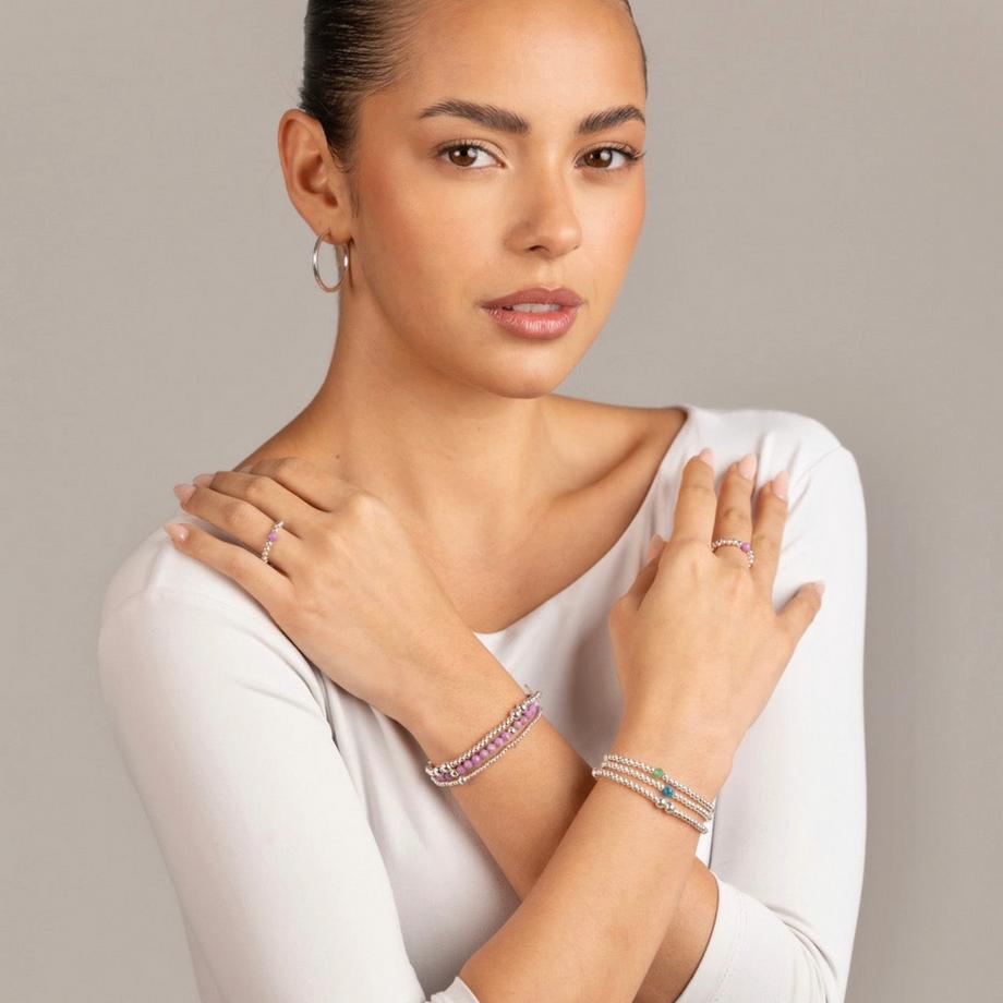Balibay  Alwa Stretch Armband mit Phosphosiderit Steinen & Silber 