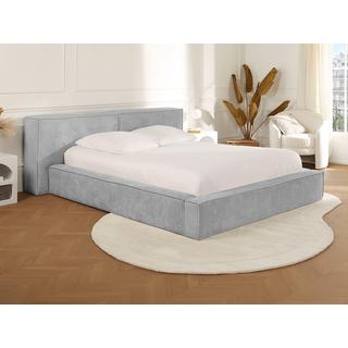 PASCAL MORABITO Lit coffre 160 x 200 cm - Velours côtelé - Gris clair + Matelas - TIMANO de Pascal Morabito  