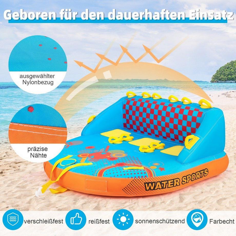 Northix  Funtube für 3 Personen Towable Tube zum Sitzen und Knien Formula Tube für Boot 