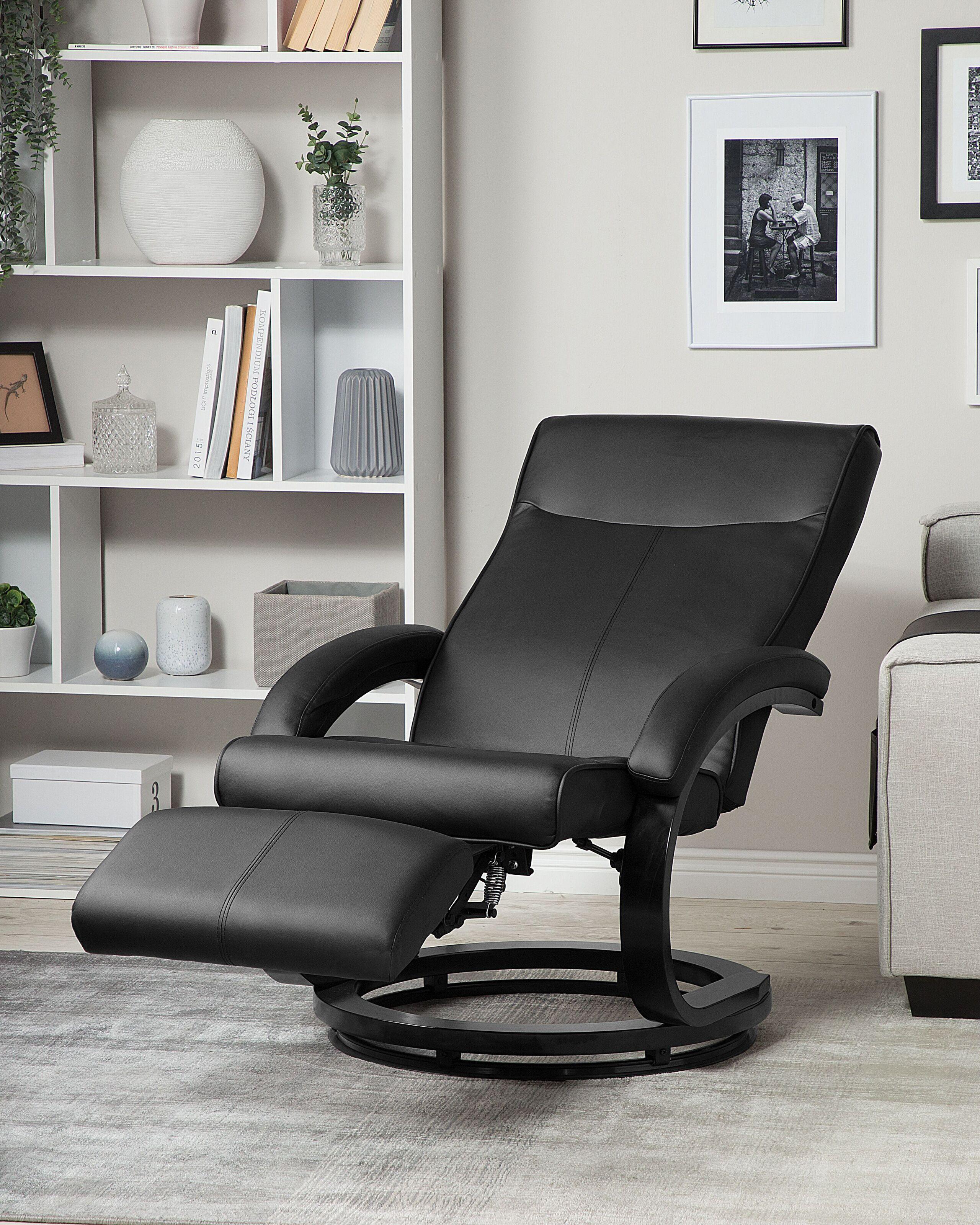 Beliani Fauteuil inclinable en Cuir PU Moderne MIGHT  