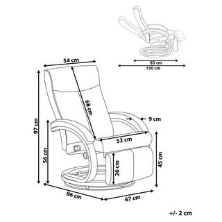 Beliani Sedia reclinabile en Pelle sintetica Moderno MIGHT  
