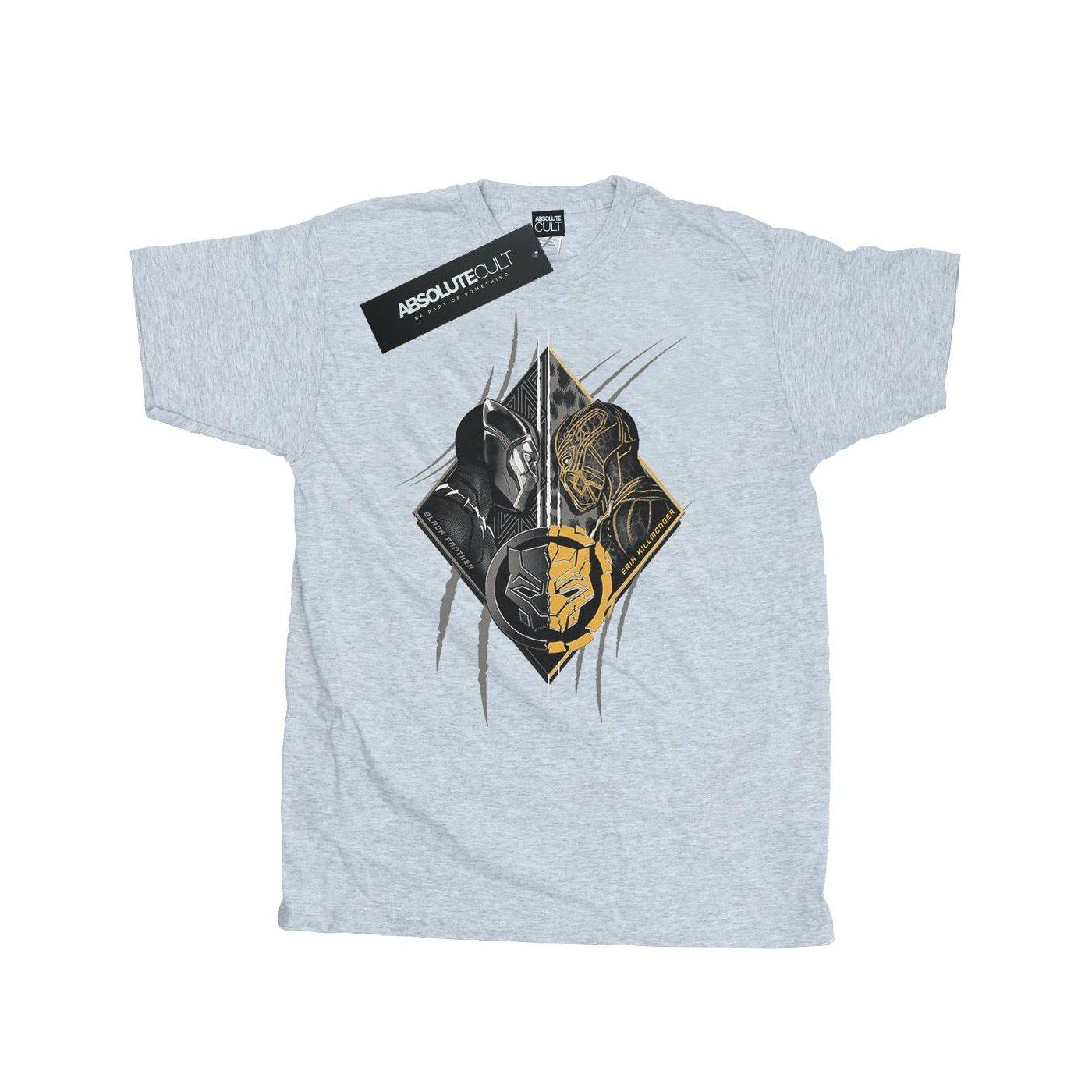 Image of Black Panther Vs Killmonger Tshirt Herren Grau S