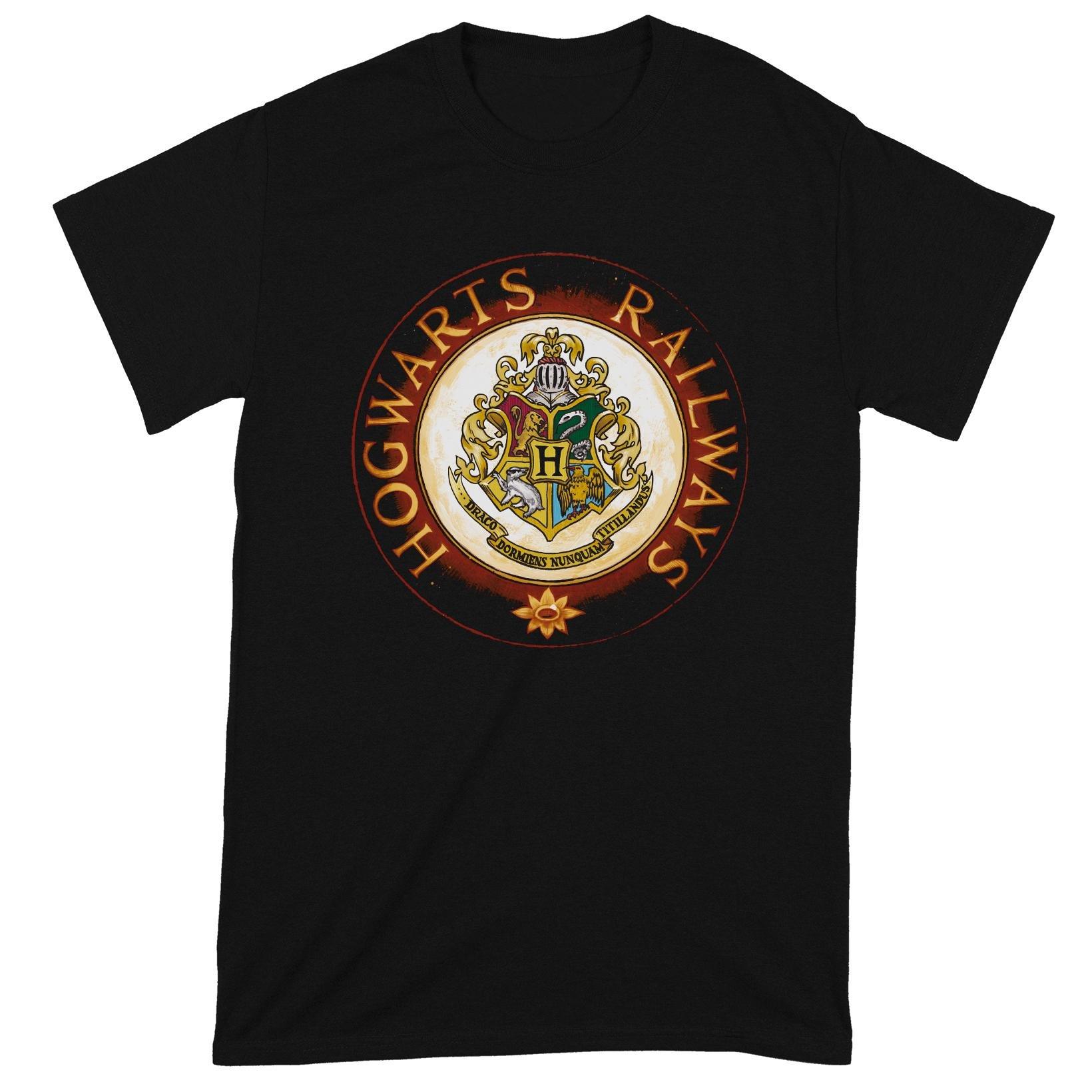 Image of Hogwarts Railway Circle Tshirt Herren Schwarz L