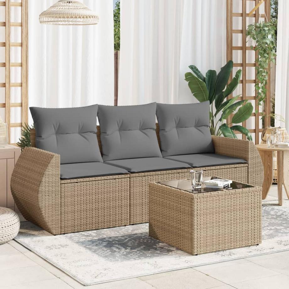VidaXL Ensemble de canapés de jardin rotin synthétique  