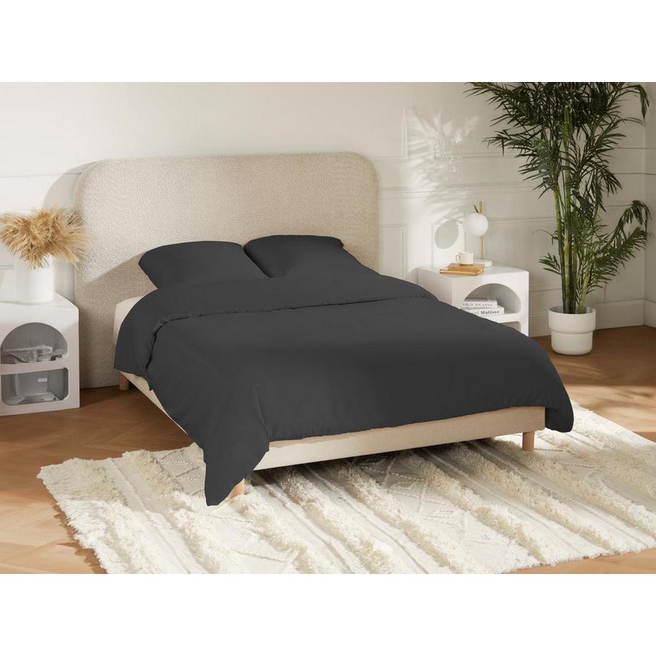 Vente-unique TALORA Parure de lit en satin 240 x 260 cm Blanc  