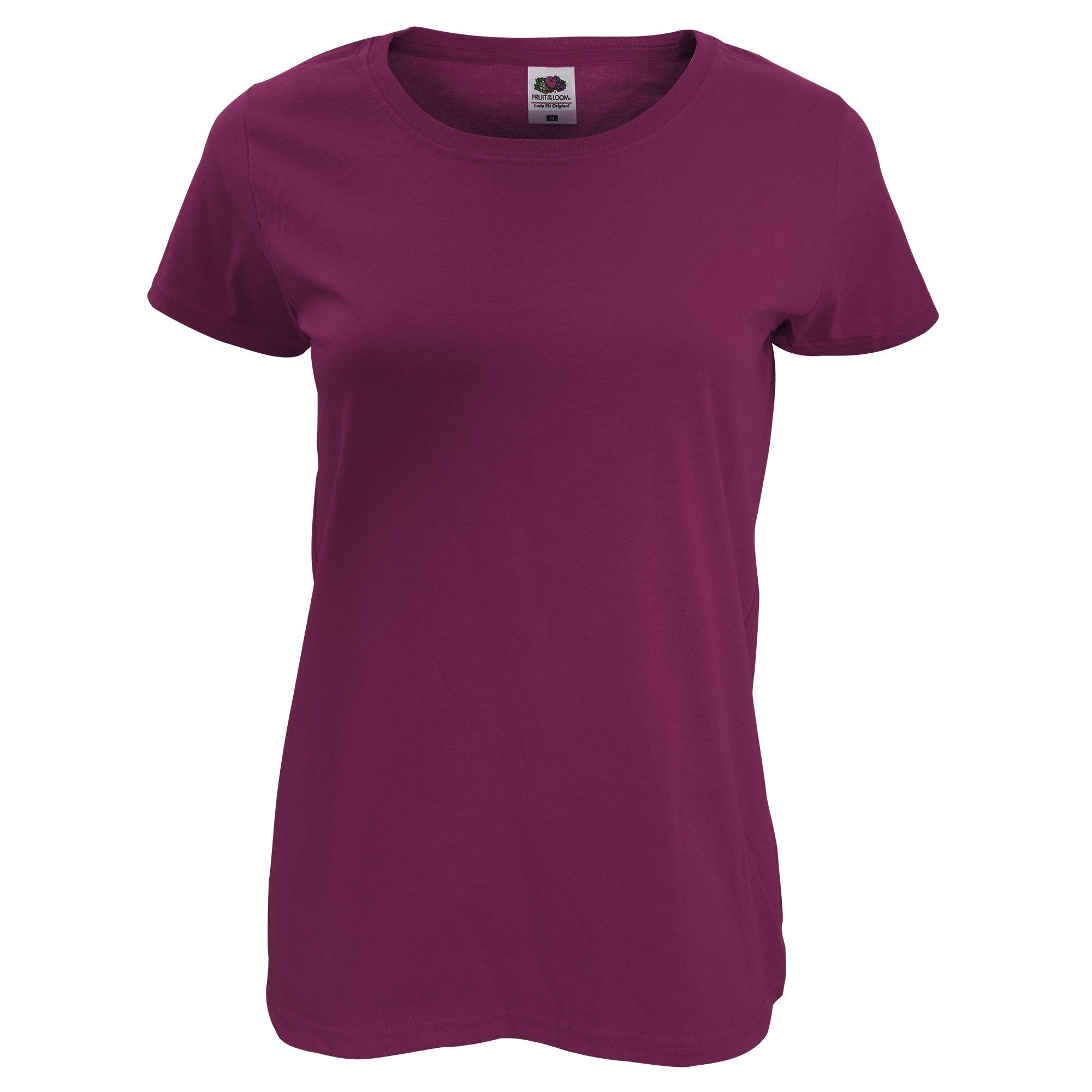 Image of Ladyfit Tshirt, Kurzärmlig Damen Weinrot L