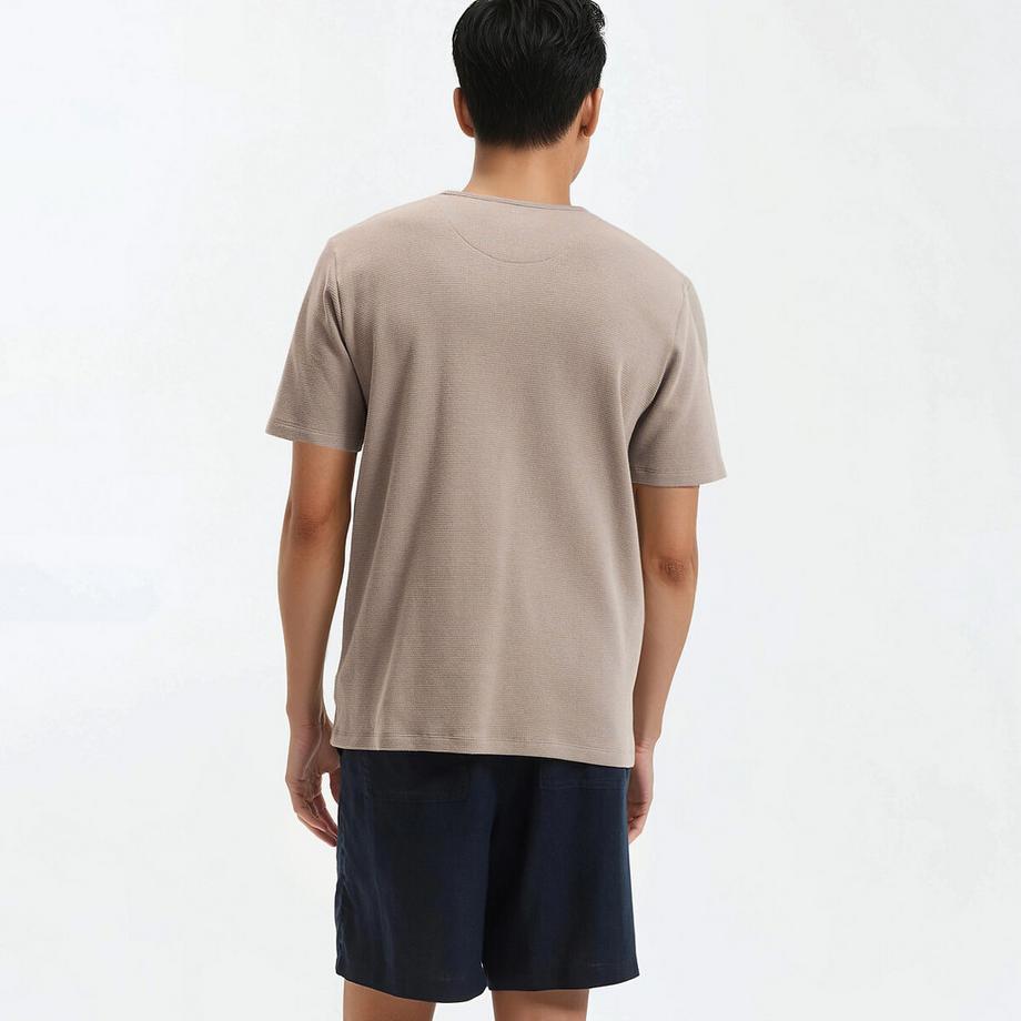 La Redoute Collections T-Shirt con Scollo Henley e Maniche Corte  