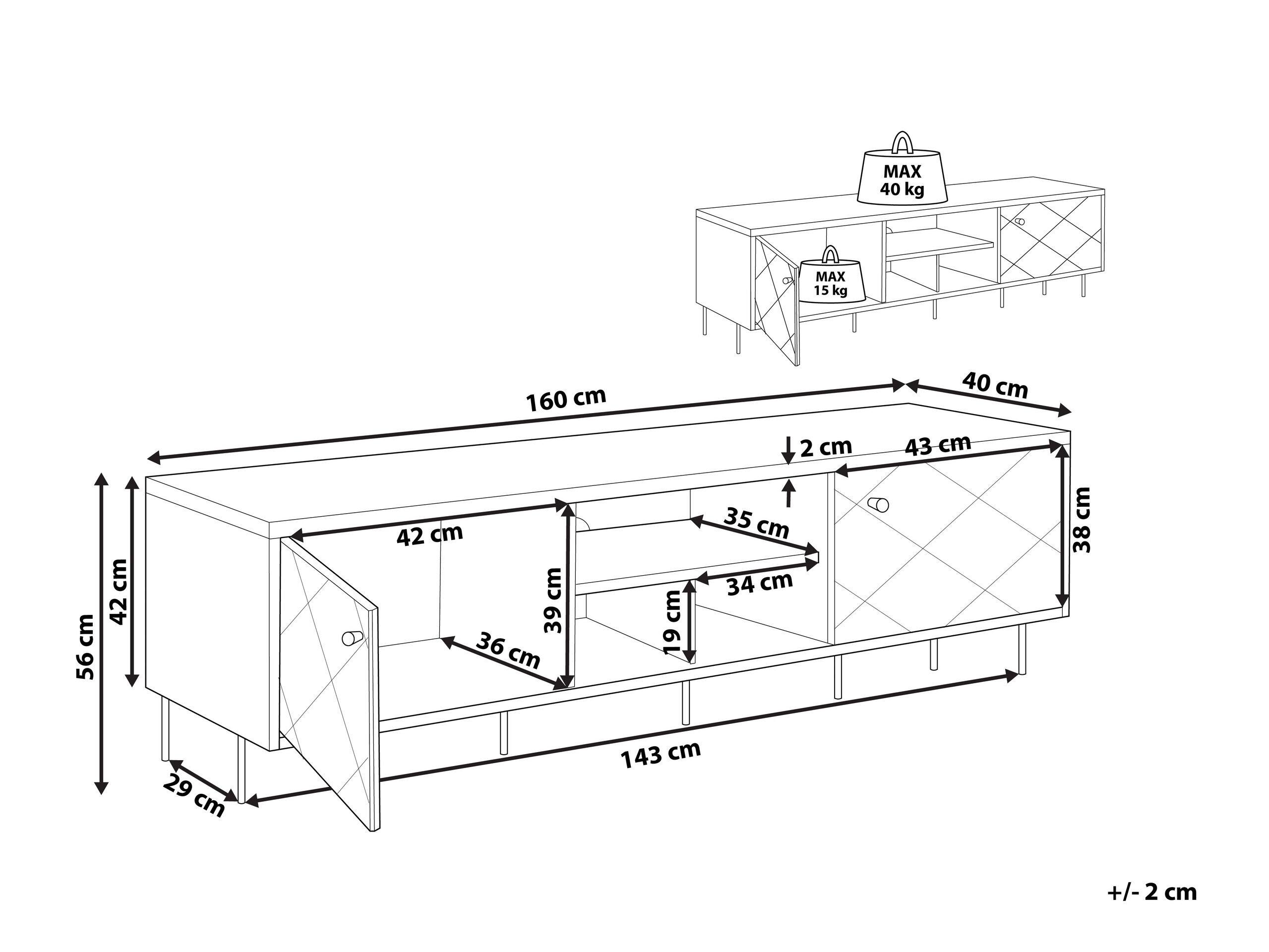 Beliani Meuble TV en MDF Moderne PALMER  