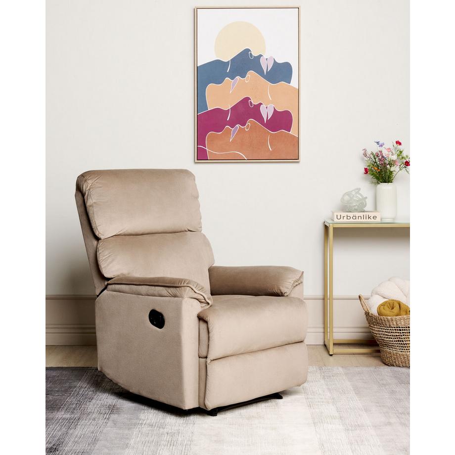 Beliani Fauteuil inclinable en Tissu Traditionnel EVERTON  