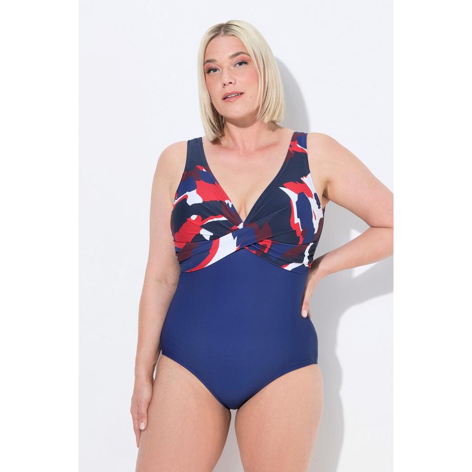 Ulla Popken Maillot de bain Nœud Décoratif Bonnets Souples Buste Imprimé  