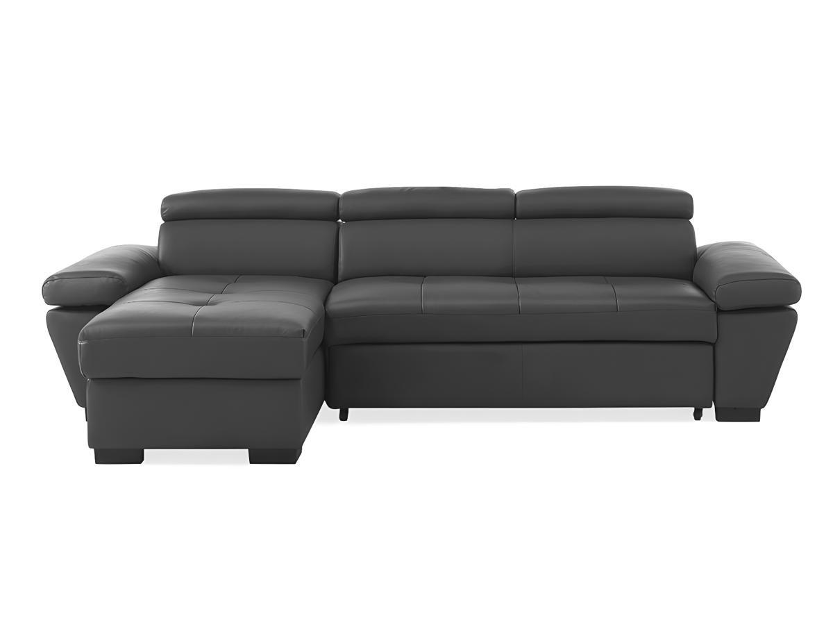 Vente-unique Ecksofa Leder mit Schlaffunktion Ecke Links JONOVA  