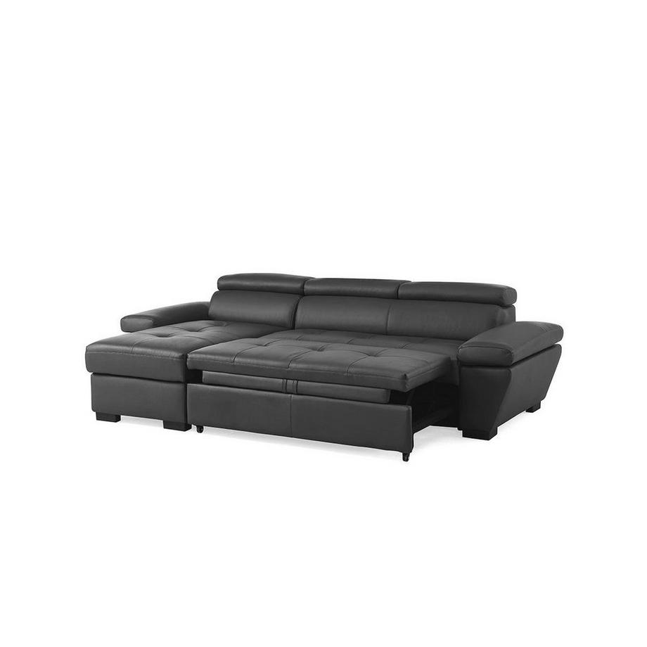 Vente-unique Ecksofa Leder mit Schlaffunktion Ecke Links JONOVA  