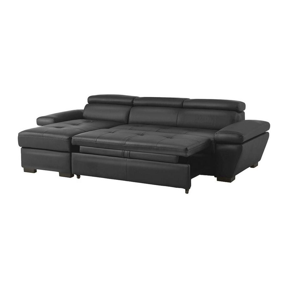 Vente-unique Ecksofa Leder mit Schlaffunktion Ecke Links JONOVA  