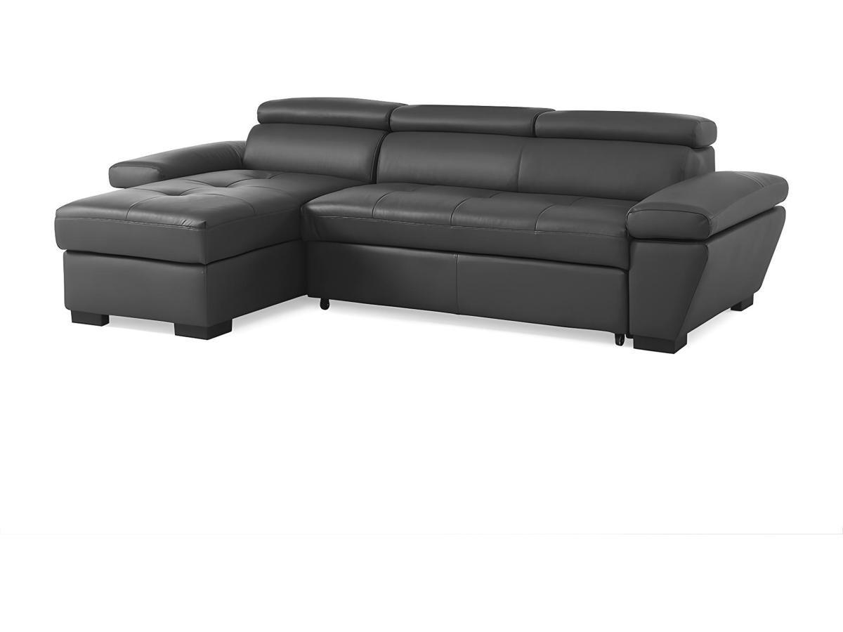 Vente-unique Ecksofa Leder mit Schlaffunktion Ecke Links JONOVA  