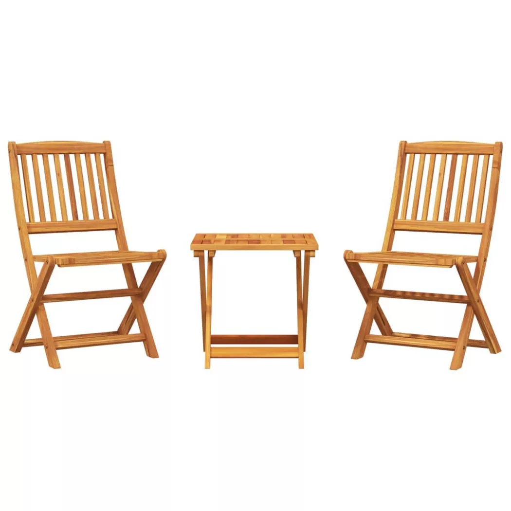 vidaXL Ensemble à manger de jardin pliable 3 pcs bois d'acacia massif