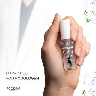 PODERM  BASE COAT enrichi en Tea Tree, Silicium et Biotin - Vernis Tenue Parfaite - Recommandé par les Podologues - 100% Naturel&Vegan - Swiss Made 