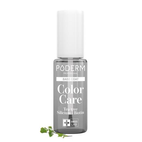 PODERM  BASE COAT enrichi en Tea Tree, Silicium et Biotin - Vernis Tenue Parfaite - Recommandé par les Podologues - 100% Naturel&Vegan - Swiss Made 