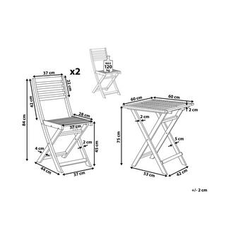 Beliani Bistro Set aus Akazienholz Klassisch FIJI  