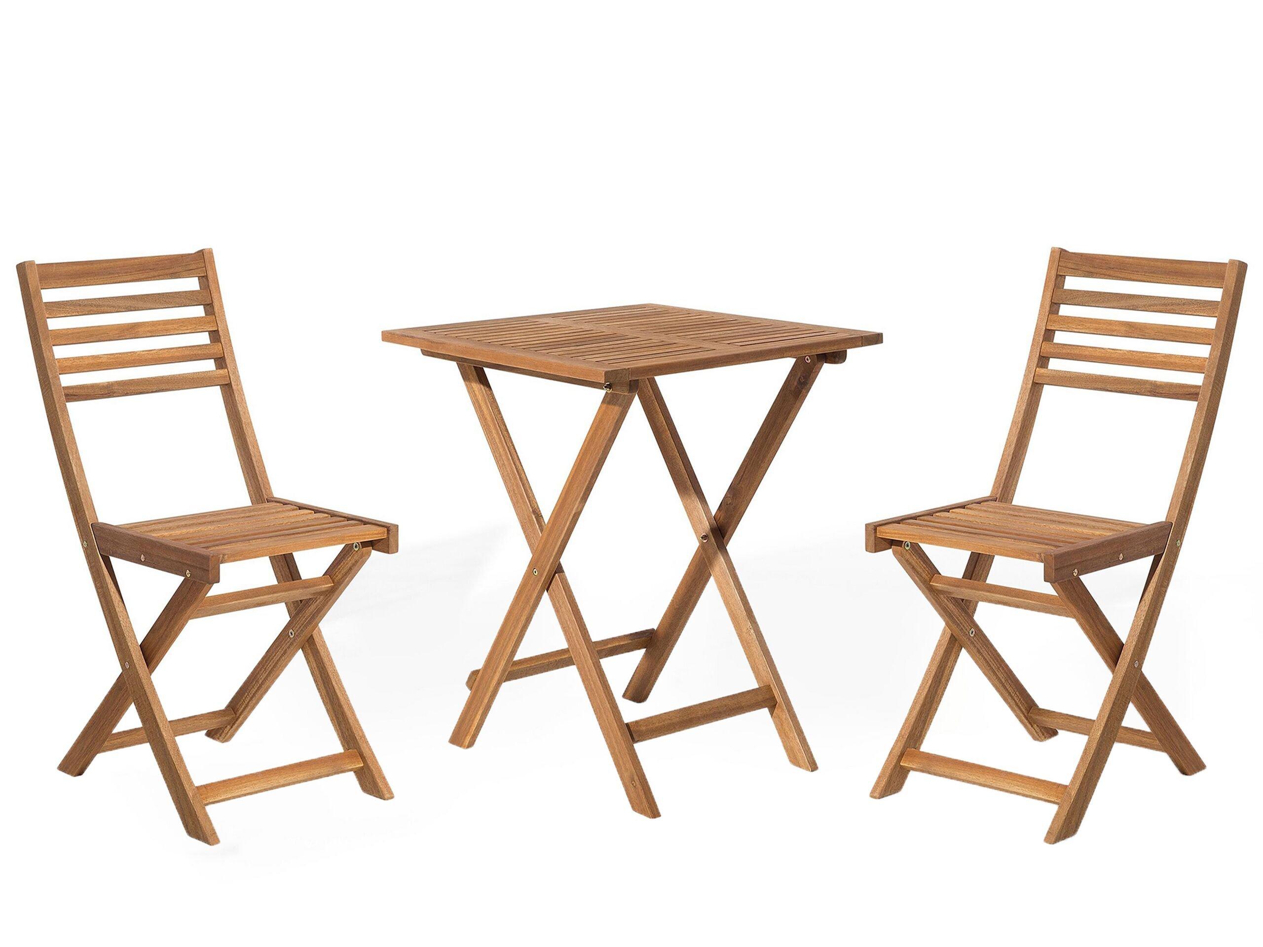 Beliani Set bistrot en Legno d'acacia Classico FIJI  