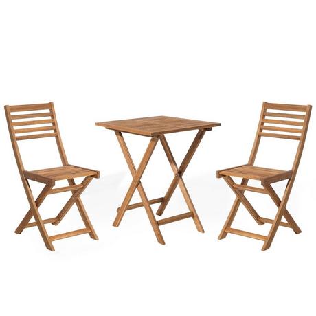 Beliani Set di tavolino e sedie en Legno d'acacia Classico FIJI  