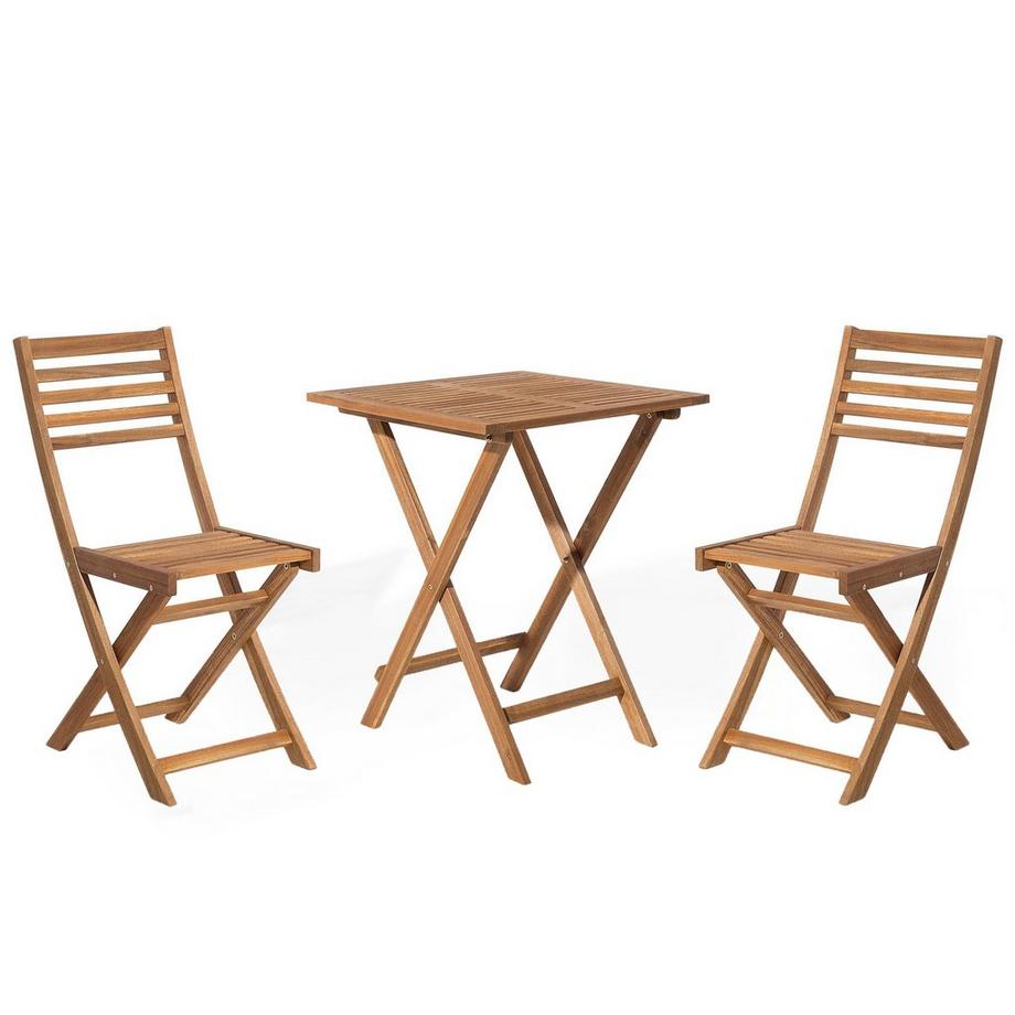 Beliani Bistro Set aus Akazienholz Klassisch FIJI  