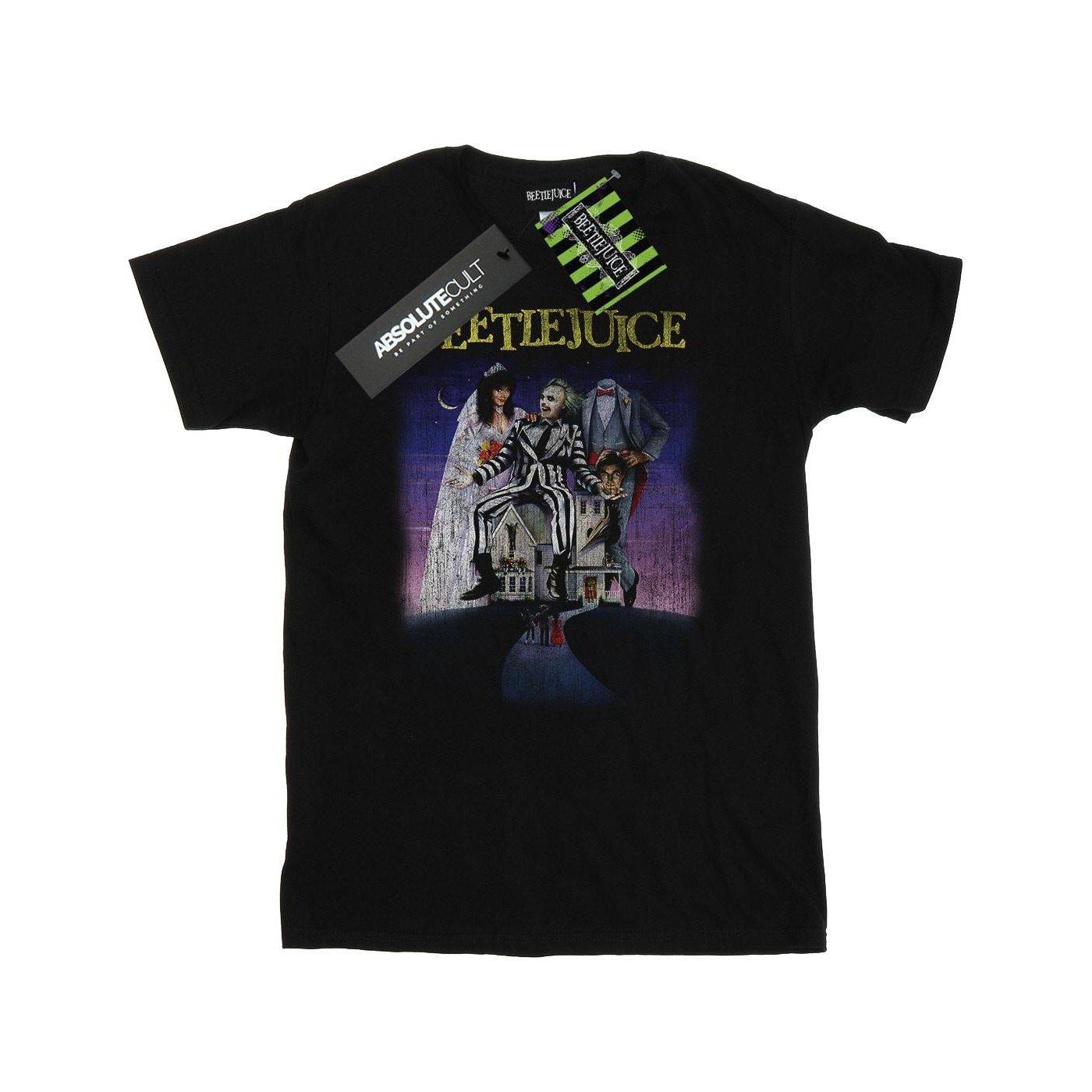 Image of Distressed Poster Tshirt Herren Schwarz S