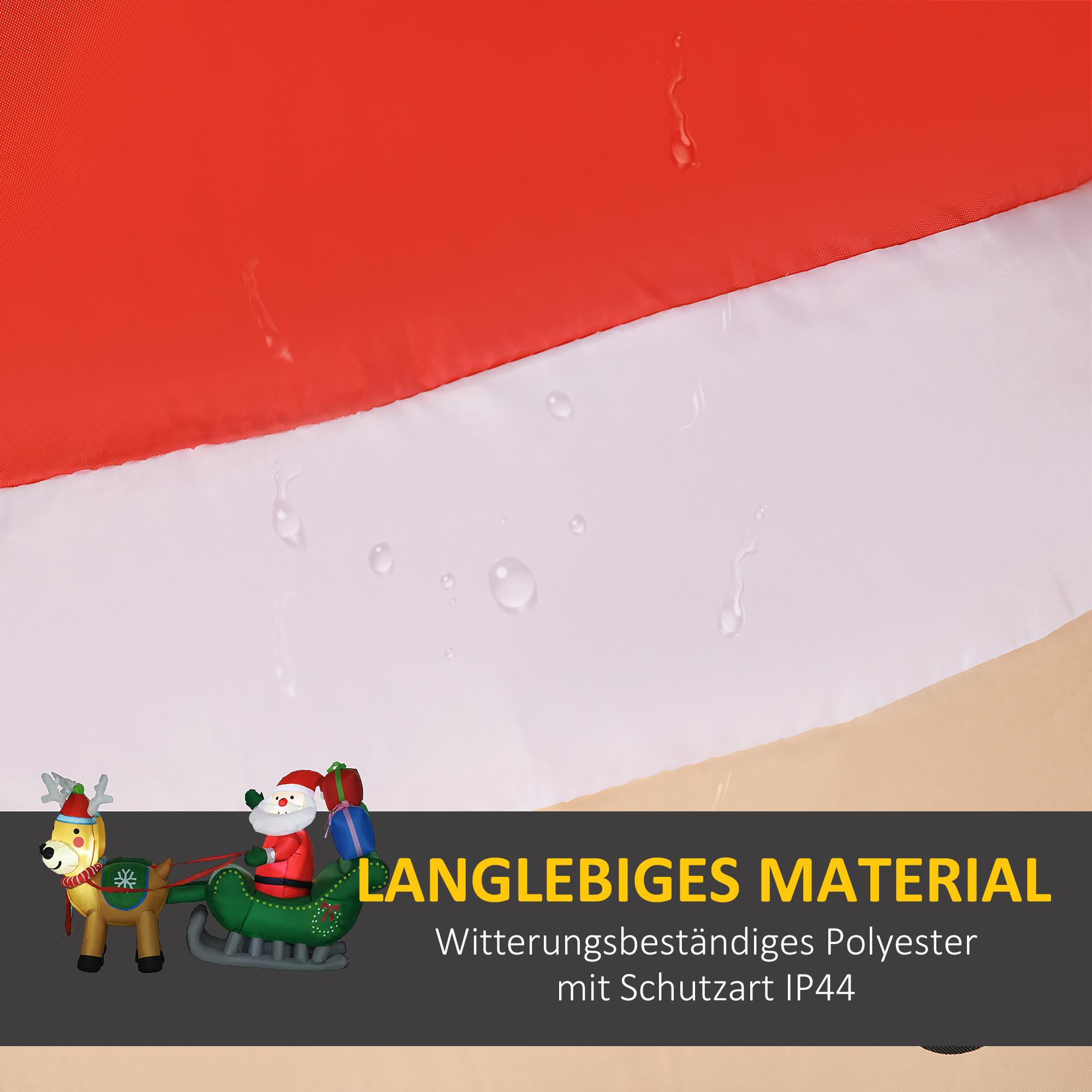 HOMCOM Aufblasbarer Weihnachtsmann auf Schlitte  