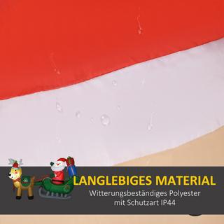 HOMCOM Aufblasbarer Weihnachtsmann auf Schlitte  