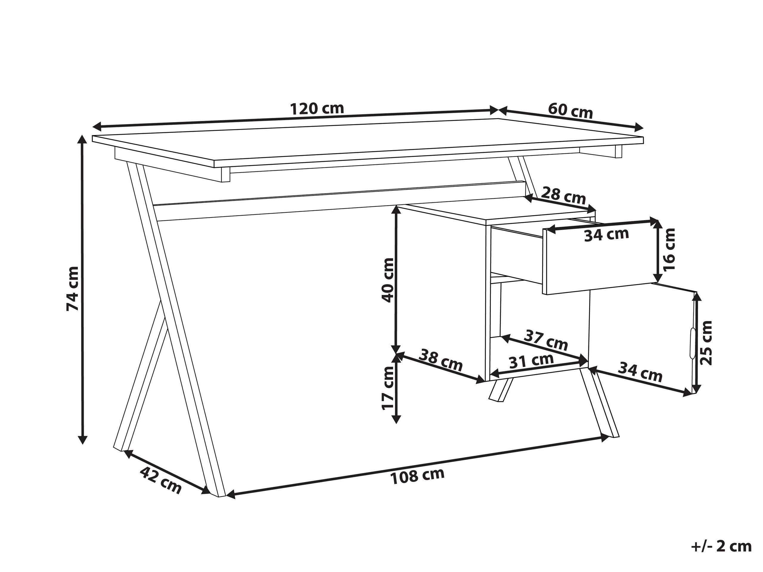 Beliani Table de bureau en MDF Moderne ASHLAND  