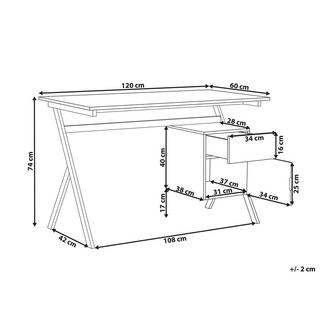 Beliani Table de bureau en MDF Moderne ASHLAND  