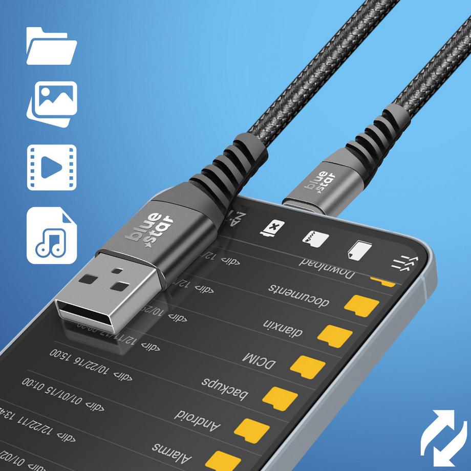 BLUE STAR  USB / USB-C Kabel Blue Star Schwarz 