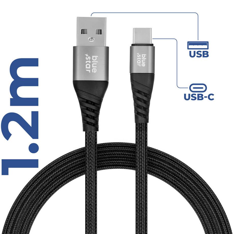 BLUE STAR  USB / USB-C Kabel Blue Star Schwarz 