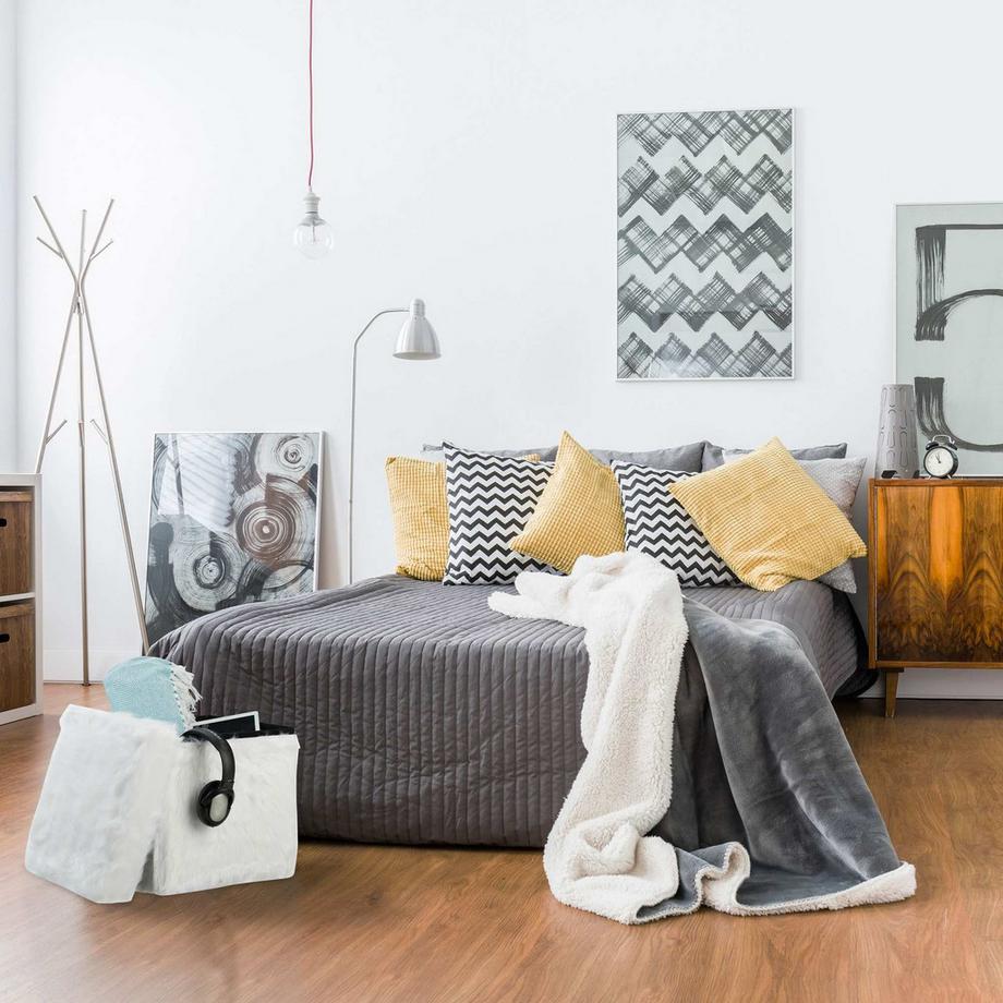 Northix Sitzwürfel aus Kunstfell  