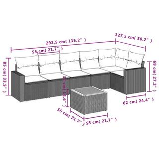 VidaXL set divano da giardino Polirattan  