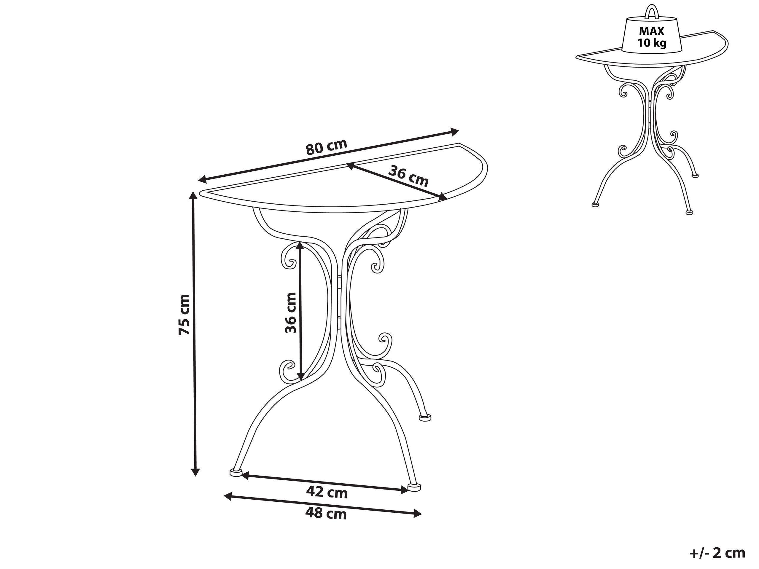 Beliani Tavolino Bistrot en Ferro Retrò NURRA  