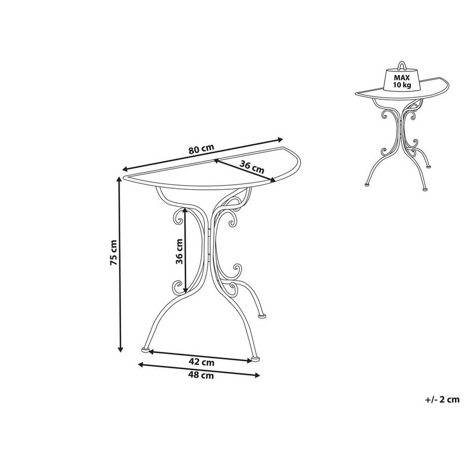 Beliani Table bistrot en Métal Rétro NURRA  