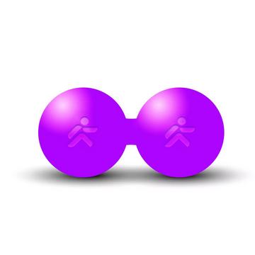 Doppelter Massageball aus Ebonit "Foam Ball" Ø 6cm