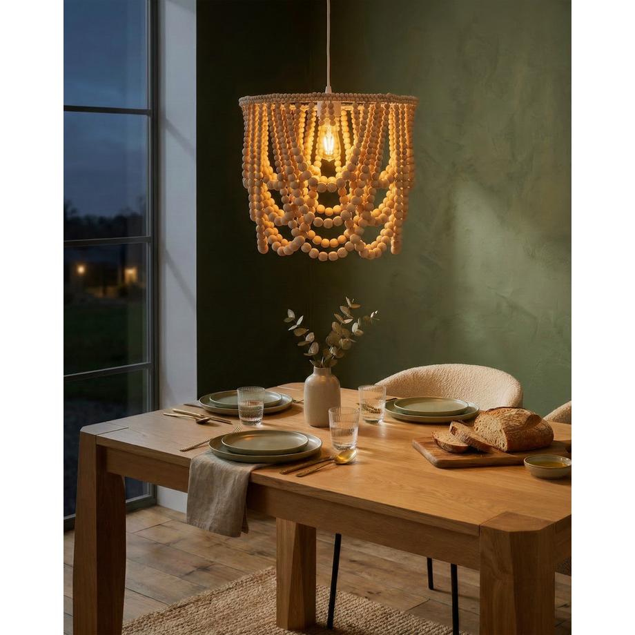 Beliani Lustre en Bois d'hévéa  VERUGAL  