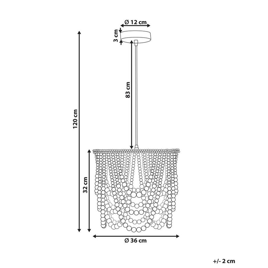 Beliani Lustre en Bois d'hévéa  VERUGAL  