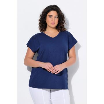 T-Shirt, Palmen, Oversized, V-Ausschnitt, Halbarm