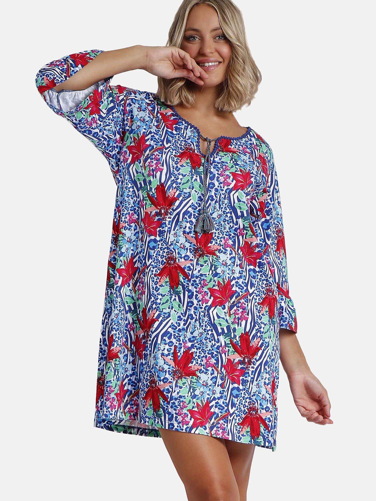 Image of Strandtunika Summer Jungle Unisex Blau S