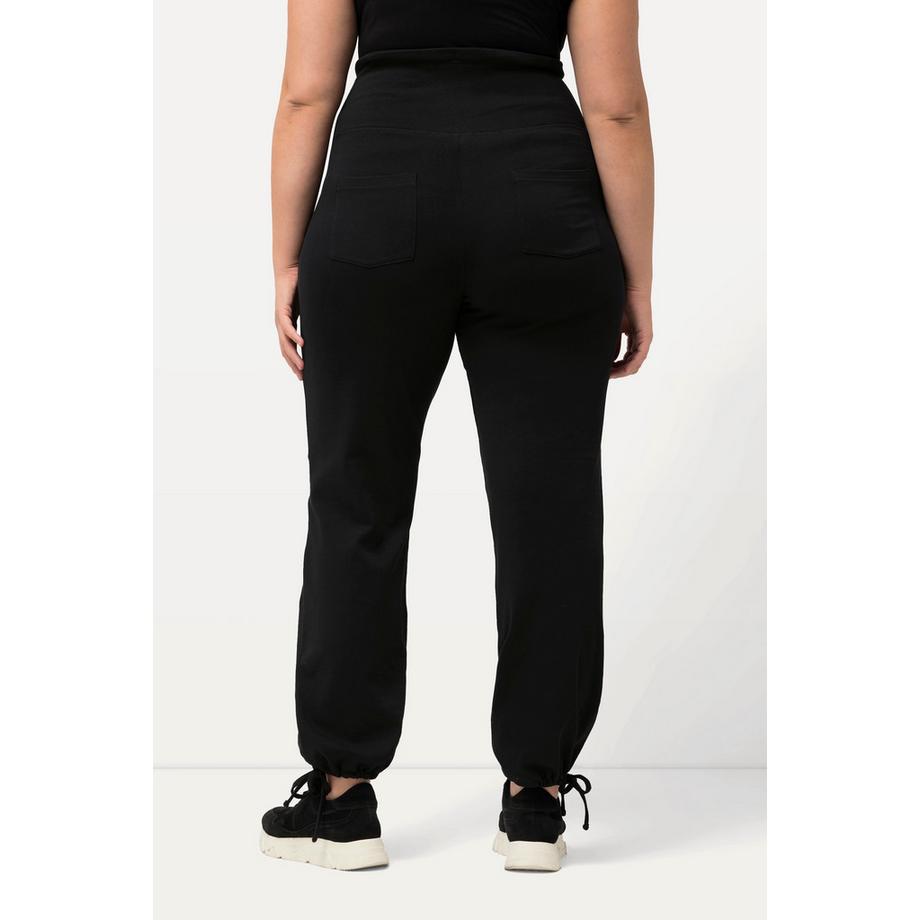 Ulla Popken Bellieva Pantalon en molleton ceinture extra-large coton bio  