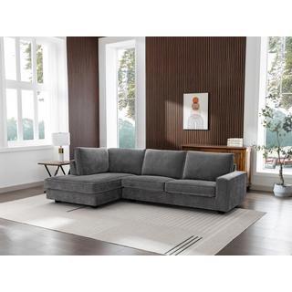 Vente-unique Ecksofa - Ecke links - Stoff - Grau - APRICALE  