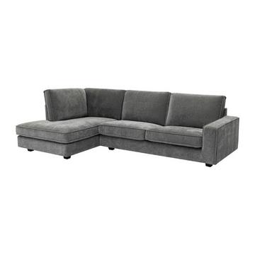 Ecksofa - Ecke links - Stoff - Grau - APRICALE