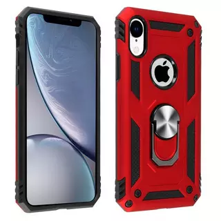 Compatible Apple iPhone XR] Coque Magnetique Intégrale Rouge Verre