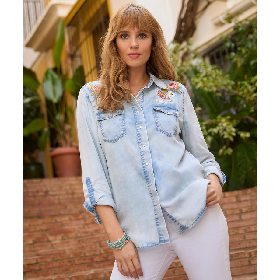 Joe Browns Camicia Denim Ricamo Margherita  