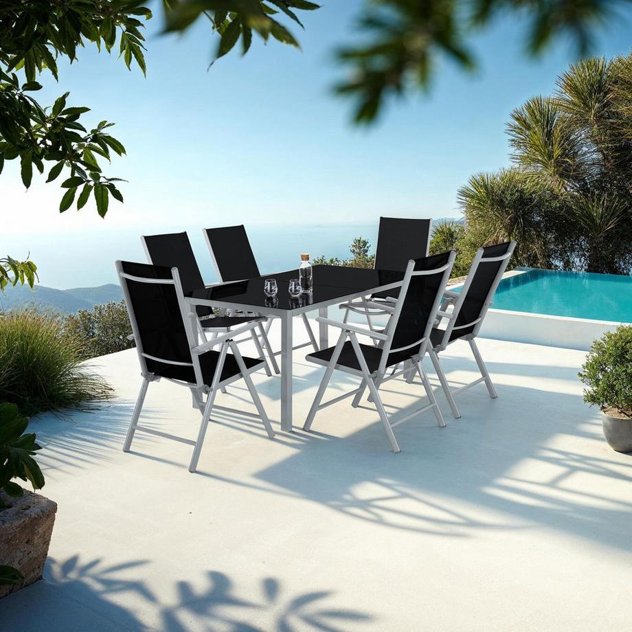 Tectake Set di sedute in alluminio Ercolano per 6 persone  