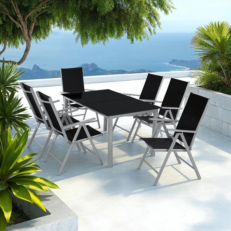 Tectake Set di sedute in alluminio Ercolano per 6 persone  