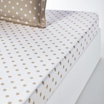 Drap housse flanelle imprimé pois