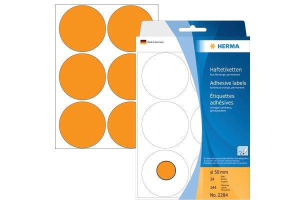 HERMA HERMA Etiketten rund 50mm 2284 orange 144 Stück  